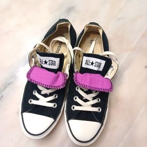Converse Black w/Purple Tongue